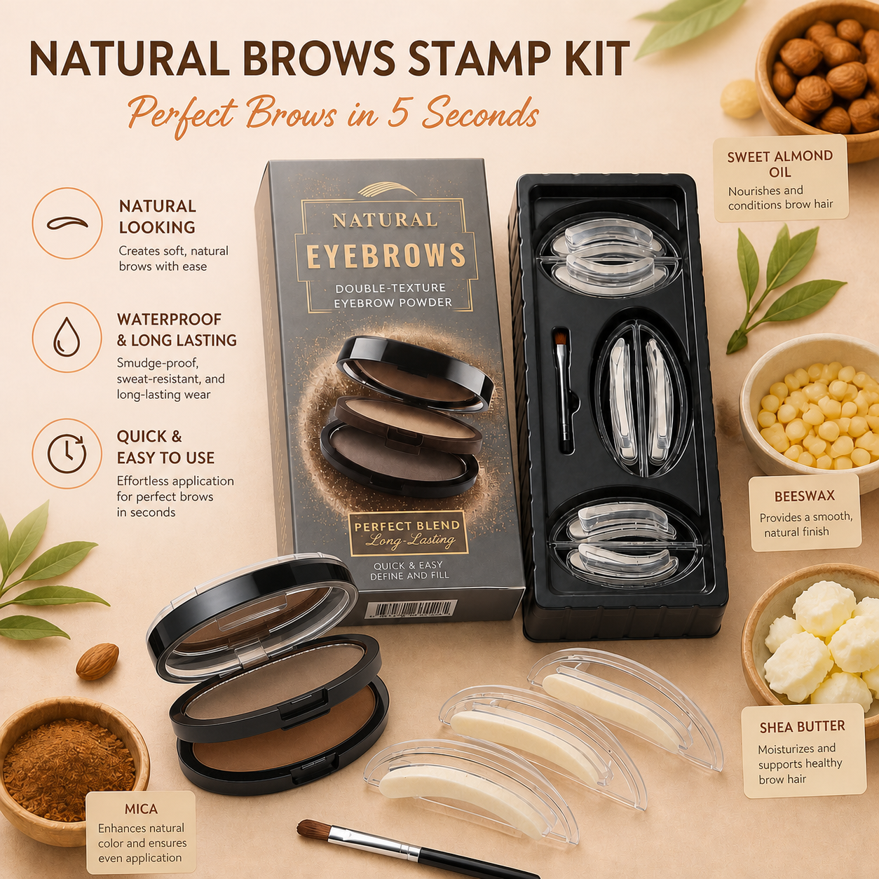 Natural Brows Stamp Kit - Perfect Brows in 5 Seconds