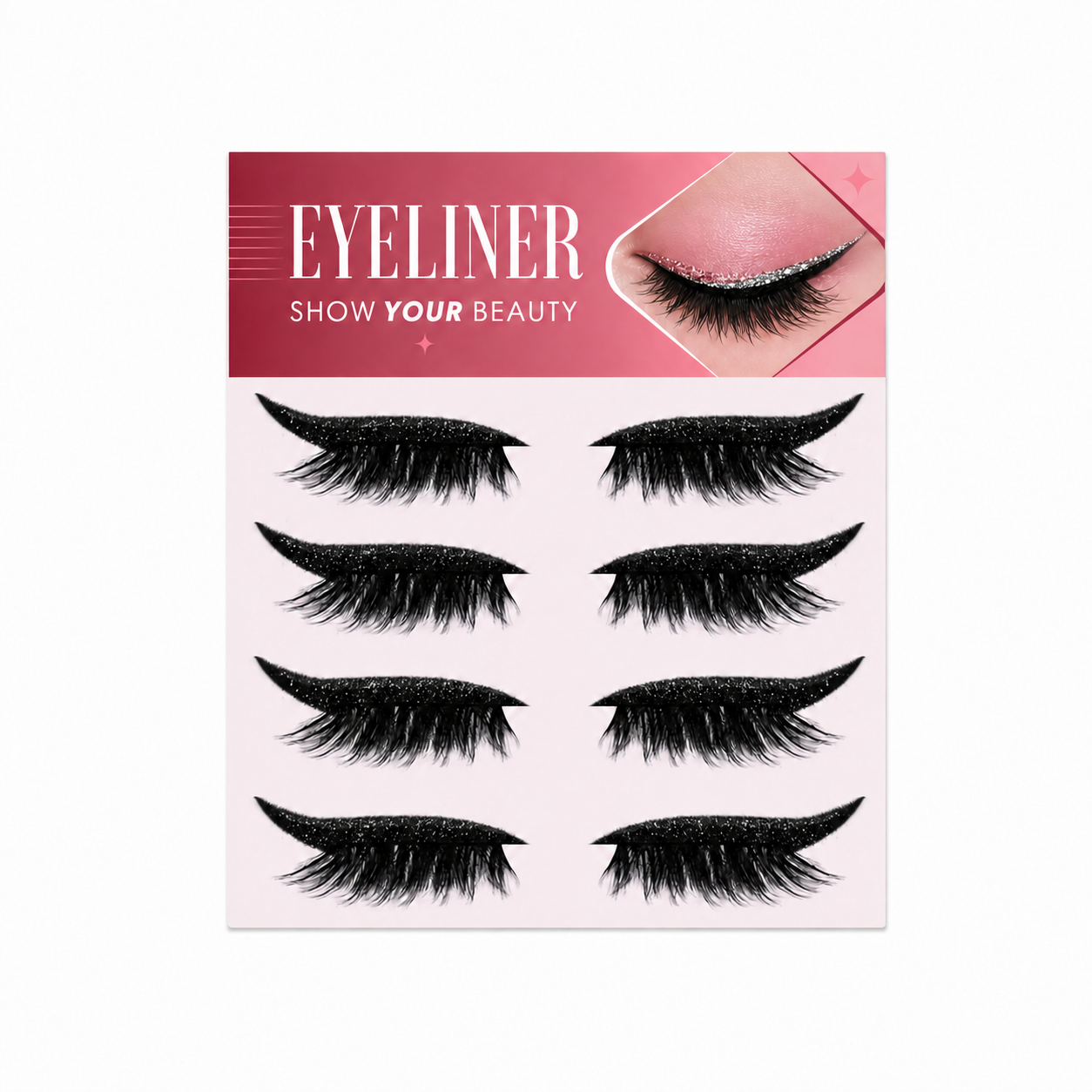 Glitter Winged Eyeliner Stickers – Easy Sparkling Eye Makeup Accent