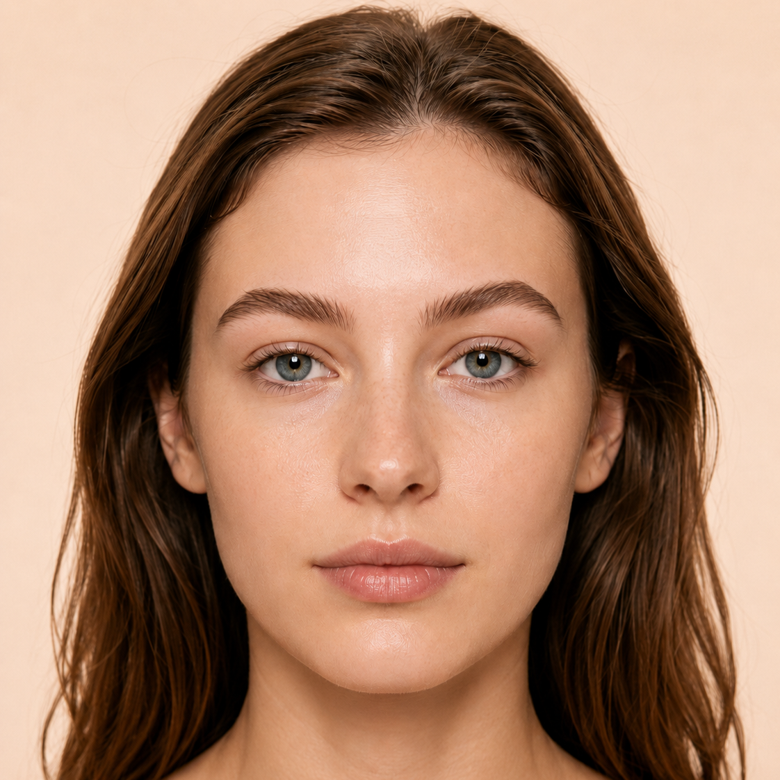 Naturally shaped, defined brows after applying the 3D Natural-Looking Brow Pen