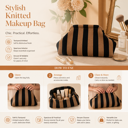 Stylish Knitted Makeup Bag