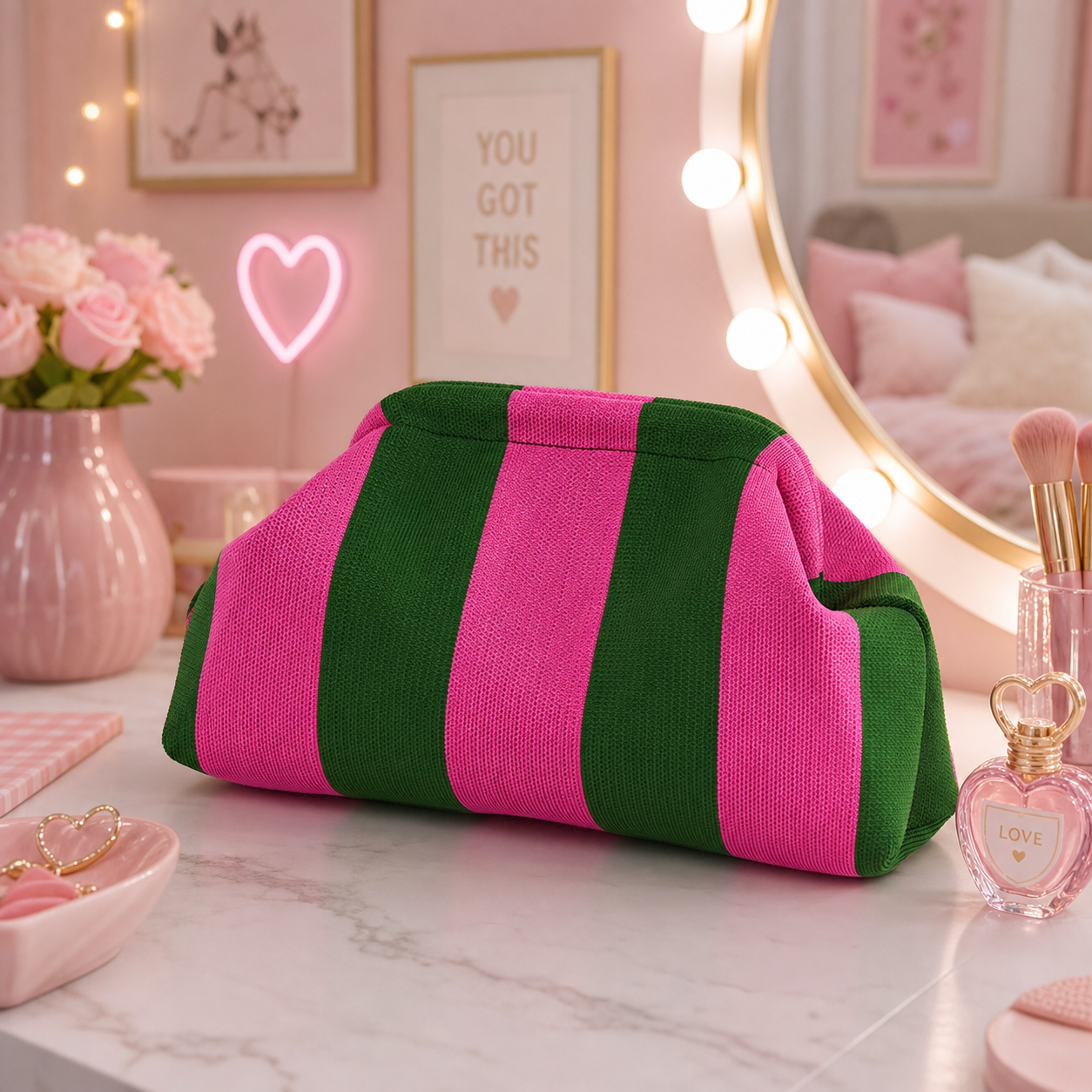 Stylish Knitted Makeup Bag