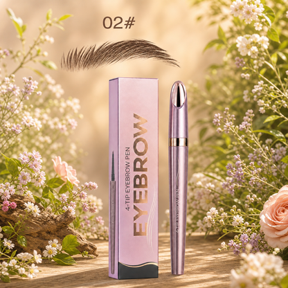 3D Natural-Looking Brow Pen – Waterproof 4-Tip Eyebrow Pencil