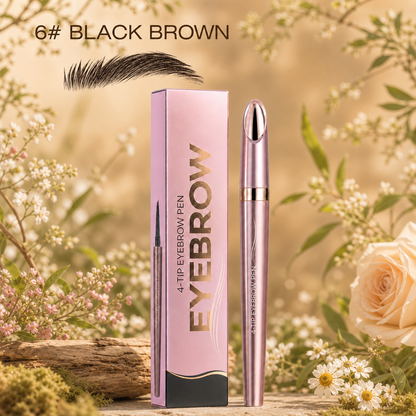 3D Natural-Looking Brow Pen – Waterproof 4-Tip Eyebrow Pencil
