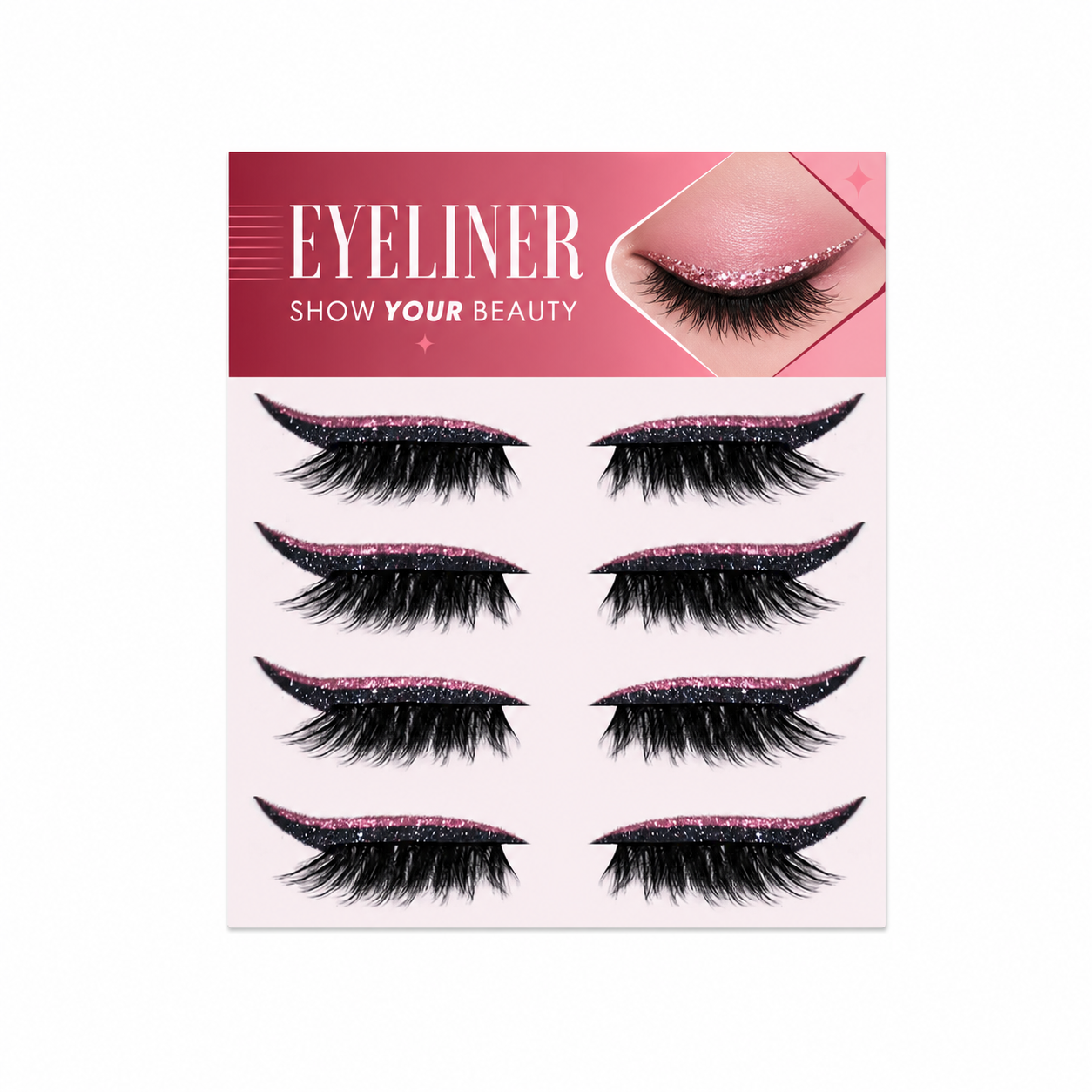 Glitter Winged Eyeliner Stickers – Easy Sparkling Eye Makeup Accent