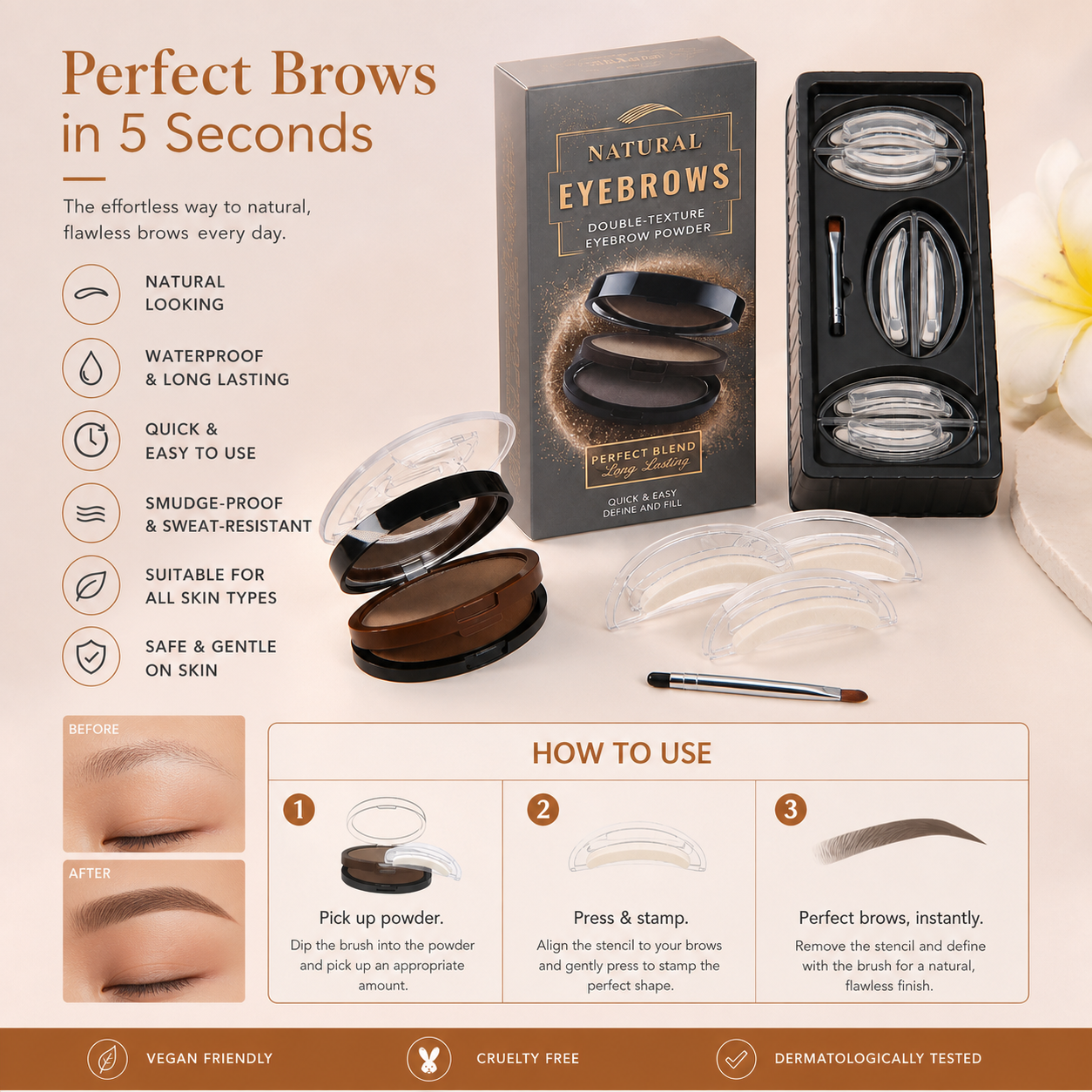 Natural Brows Stamp Kit - Perfect Brows in 5 Seconds